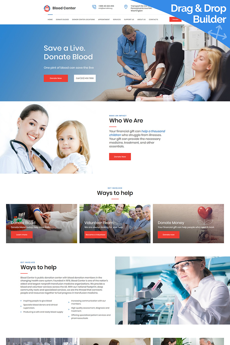 Blood Donation Moto CMS 3 Template
