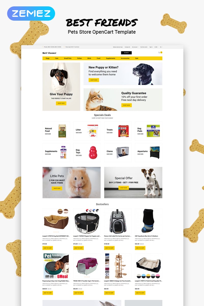 Best Friends - Pets Store Clean OpenCart Template