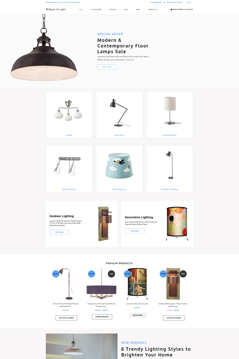 Beam of Light - Lighting & Electricity Multipage Clean Shopify Theme