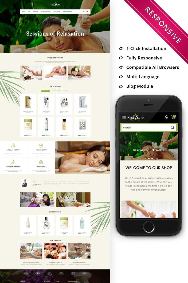 Spazone - The Massage Parlour Responsive OpenCart Template
