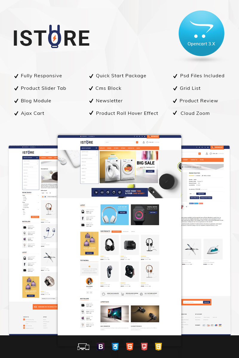 iStore - Electronic Shop OpenCart Template