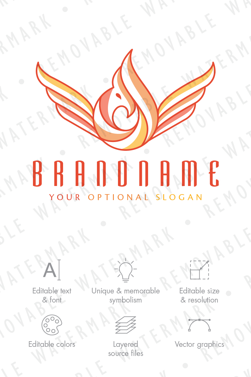 Phoenix Flame Logo Template