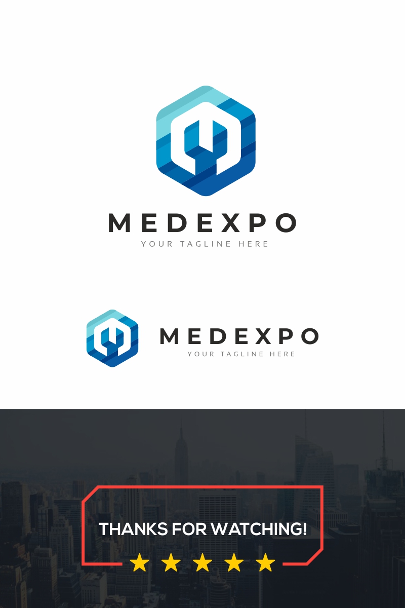 Medexpo M Letter Logo Template