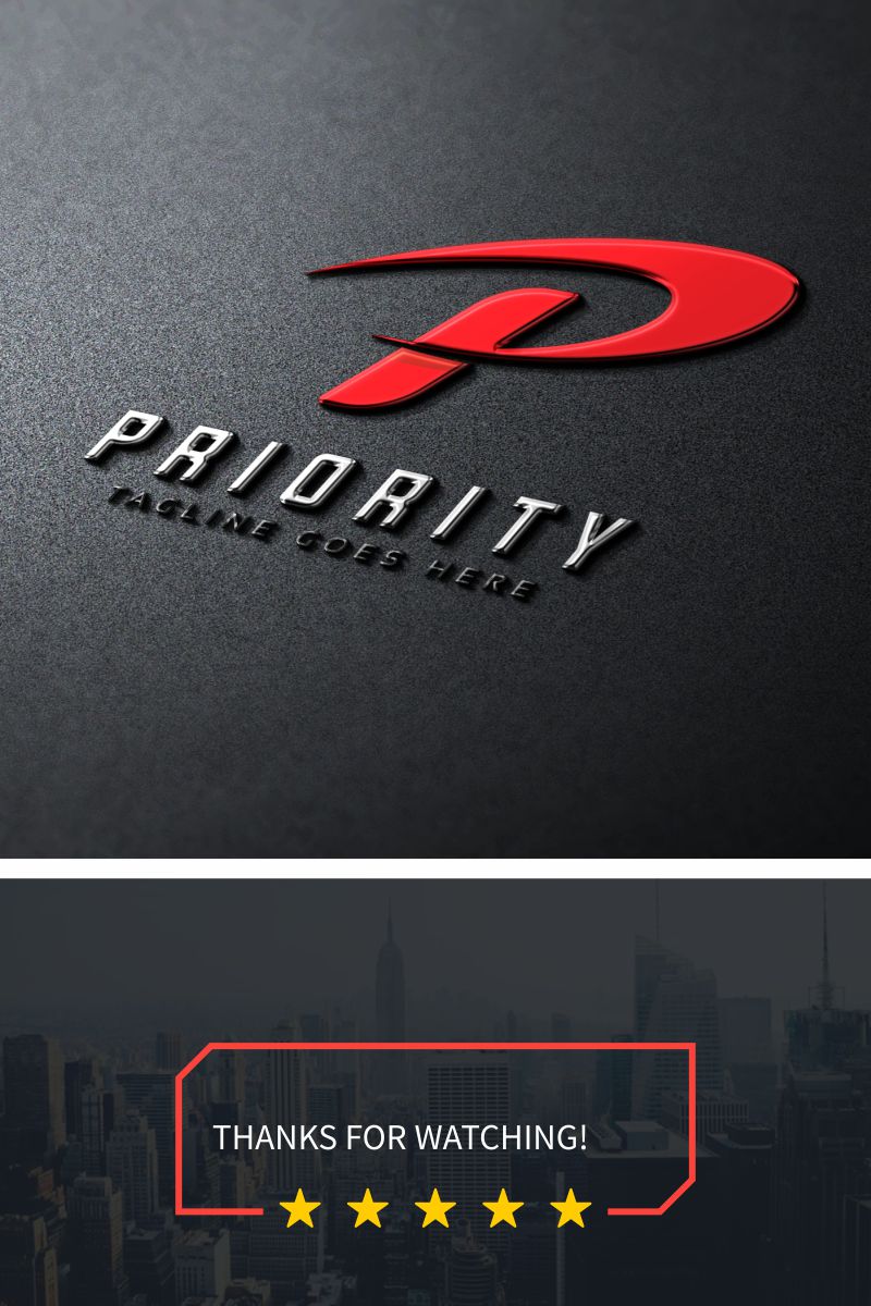 Priority P Letter Logo Template