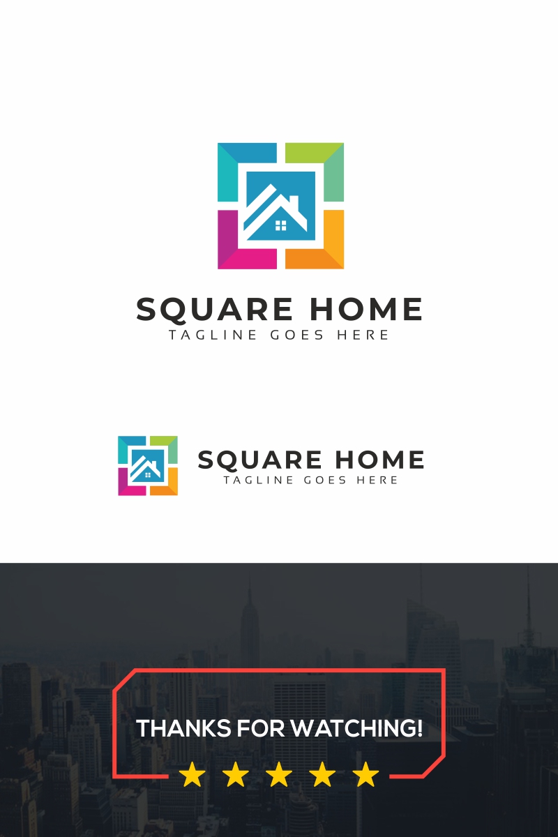 Square Home Logo Template