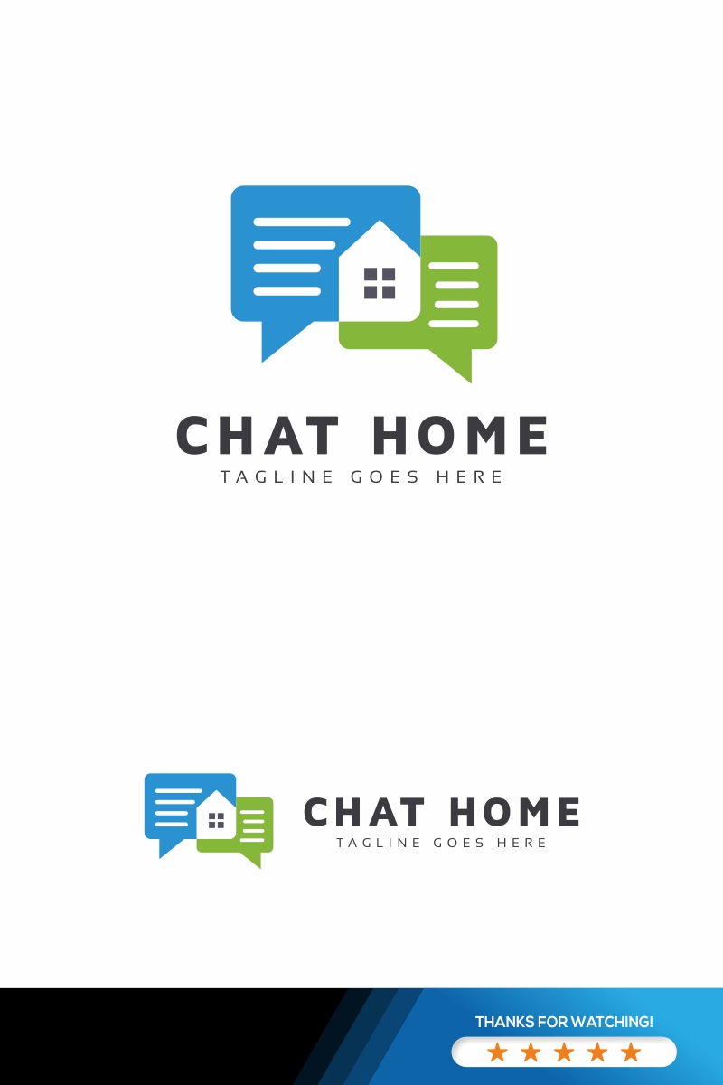 Chat Home Logo Template