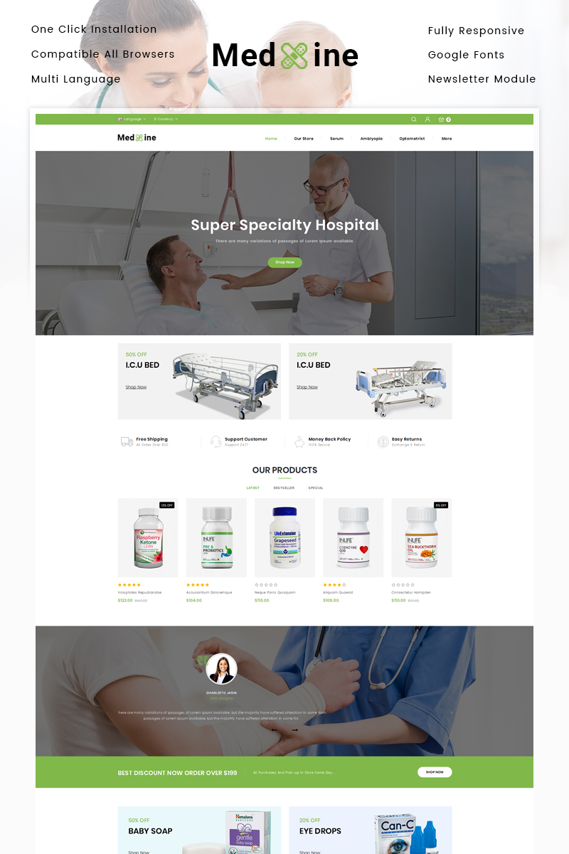 Medxine - Drugs Store OpenCart Responsive Template