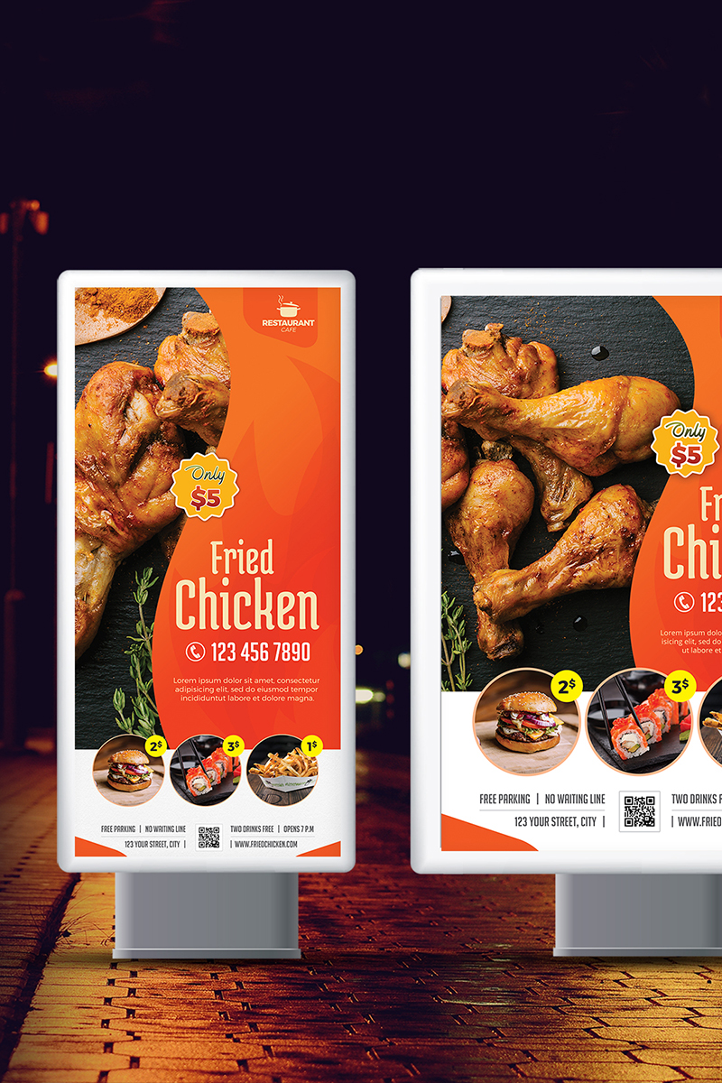 Restaurant Roll-Up Banner - Corporate Identity Template