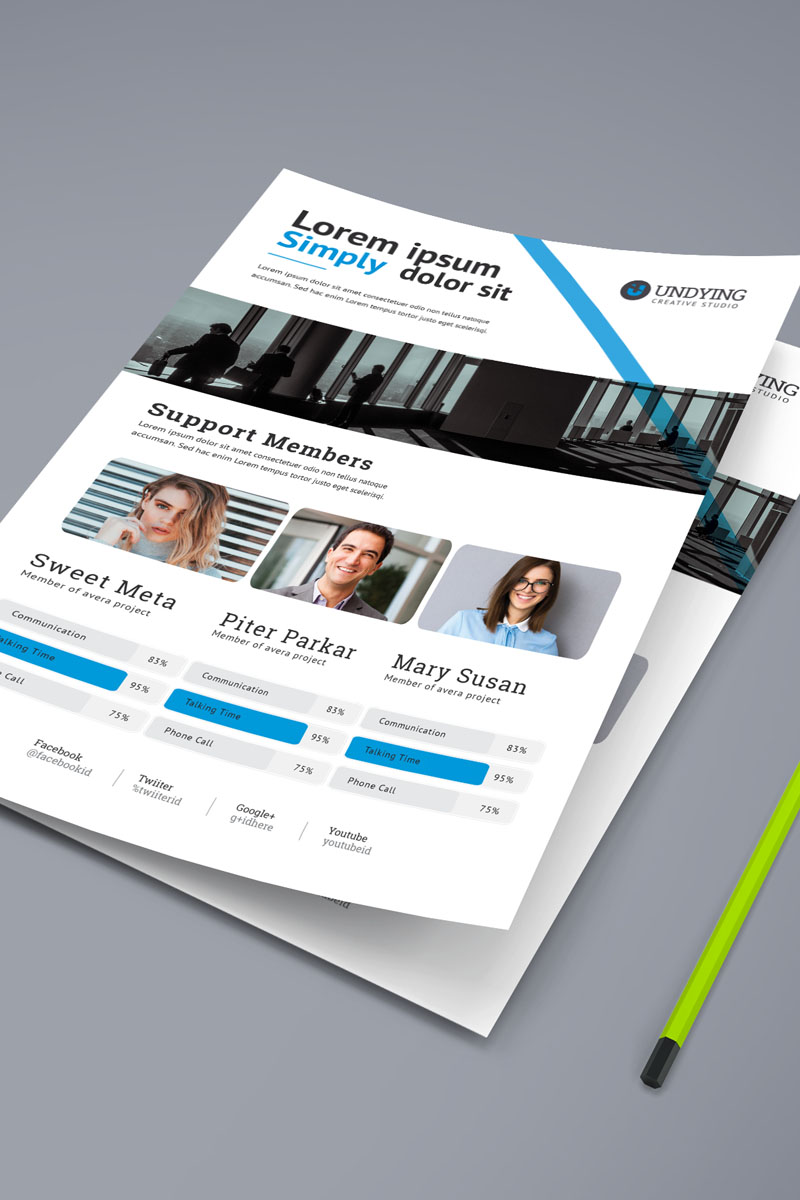 Undynding Support Members Flyer - Corporate Identity Template