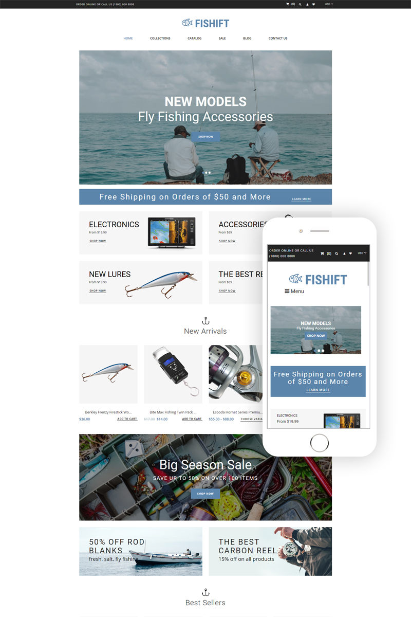 Fishift - Fishing Store Multipage Clean Shopify Theme