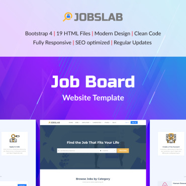 Job-board Job-listing Responsive Website Templates 80213