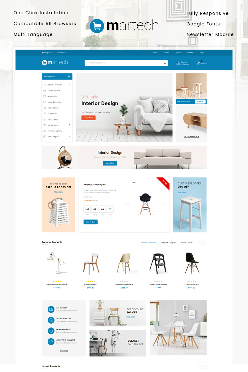 Martech - Furniture Store OpenCart Responsive Template