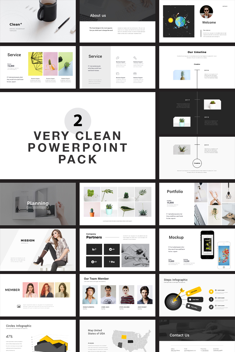 Very I Clean PowerPoint template