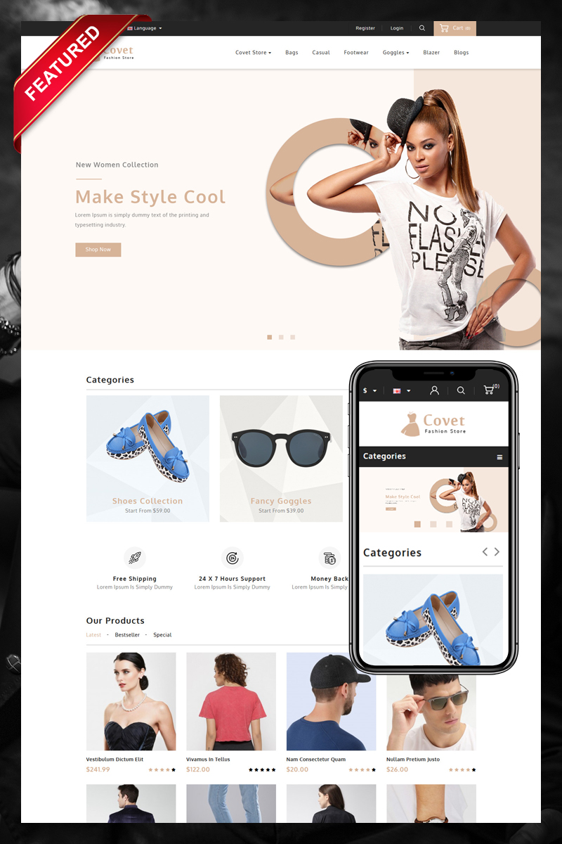 Covet Fashion Store OpenCart Template