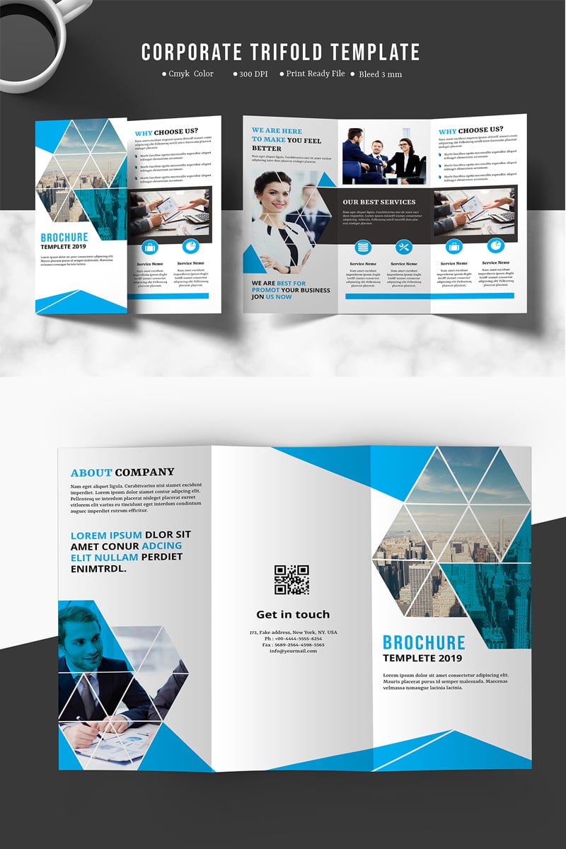Trifold Business Promotional Brochure Design Template