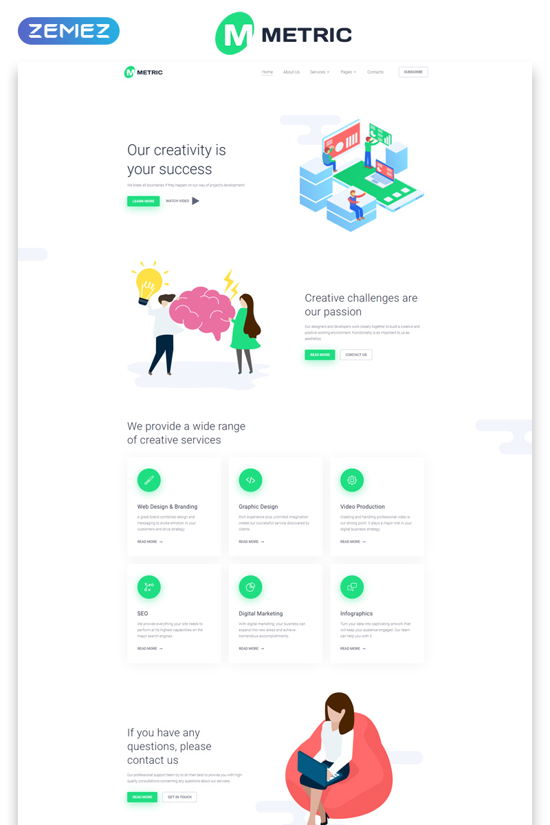 Metric - Creative Digital Agency Website Template