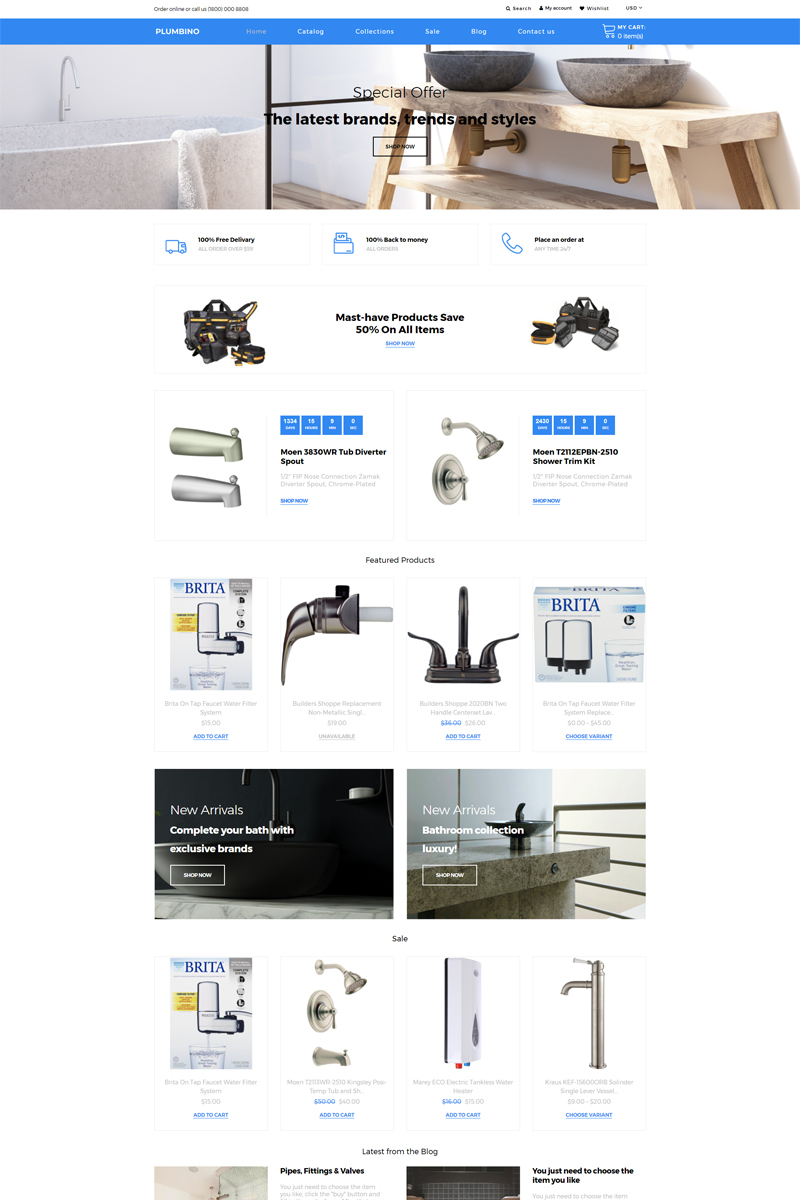 Plumbino - Plumbing eCommerce Modern Shopify Theme