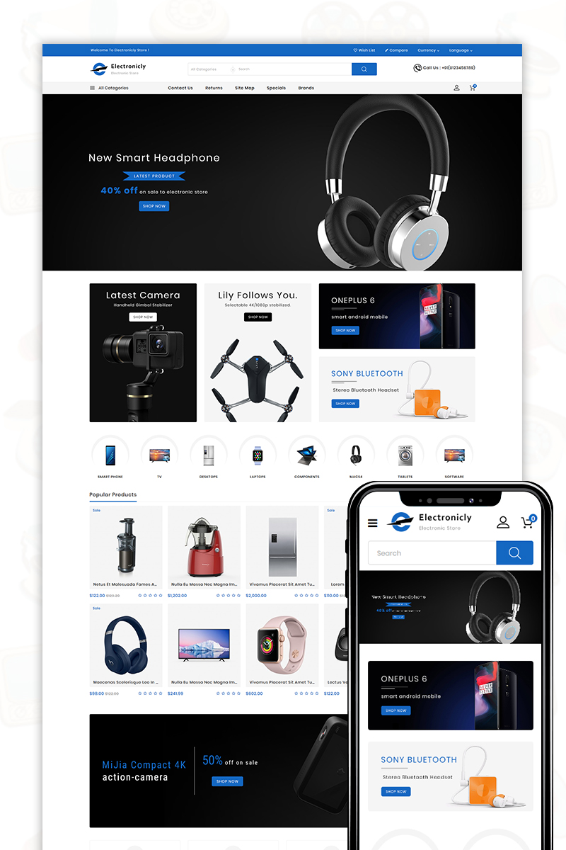 Electronicaly - The Shopping Mall OpenCart Template