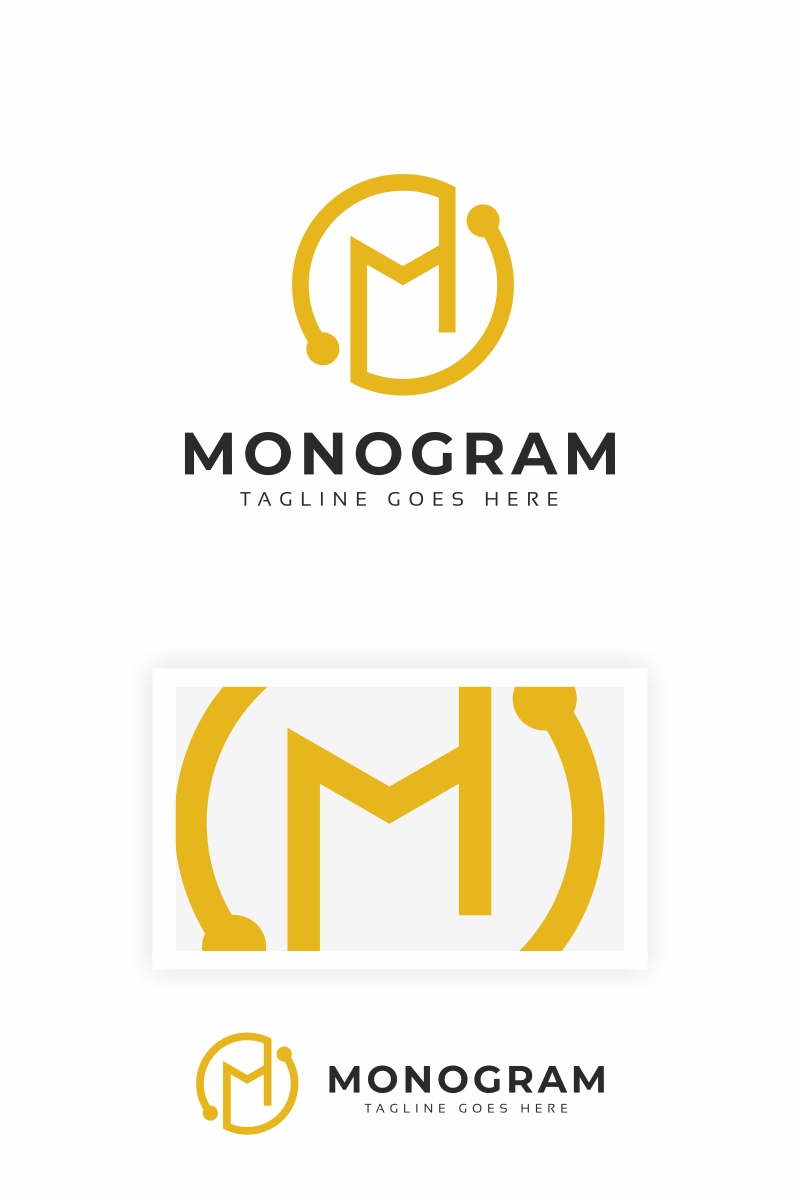 Monogram M Letter Logo Template