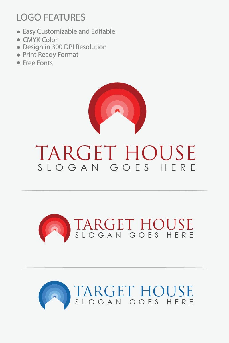 Target House Logo Design Logo Template