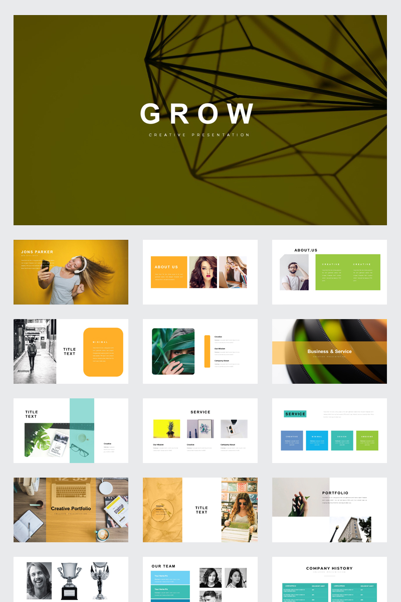 Grow Minimal Presentation PowerPoint template