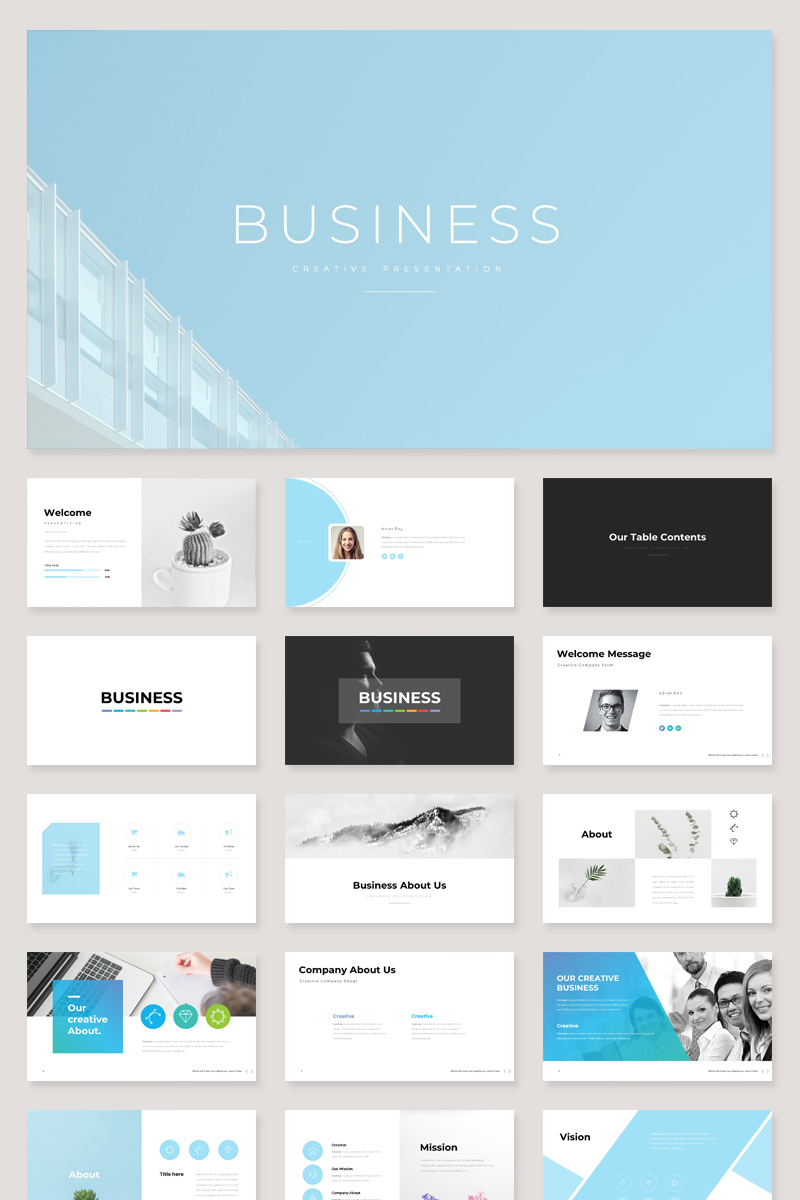 Clean Business PowerPoint template