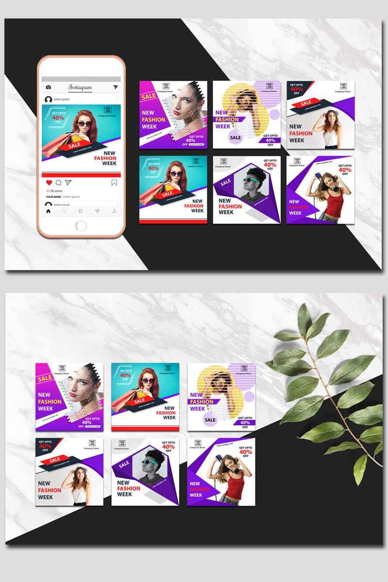 Instagram Colorful Banner Social Media Template