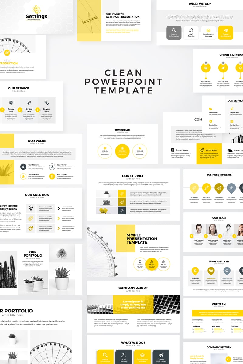 Settings Business PowerPoint template