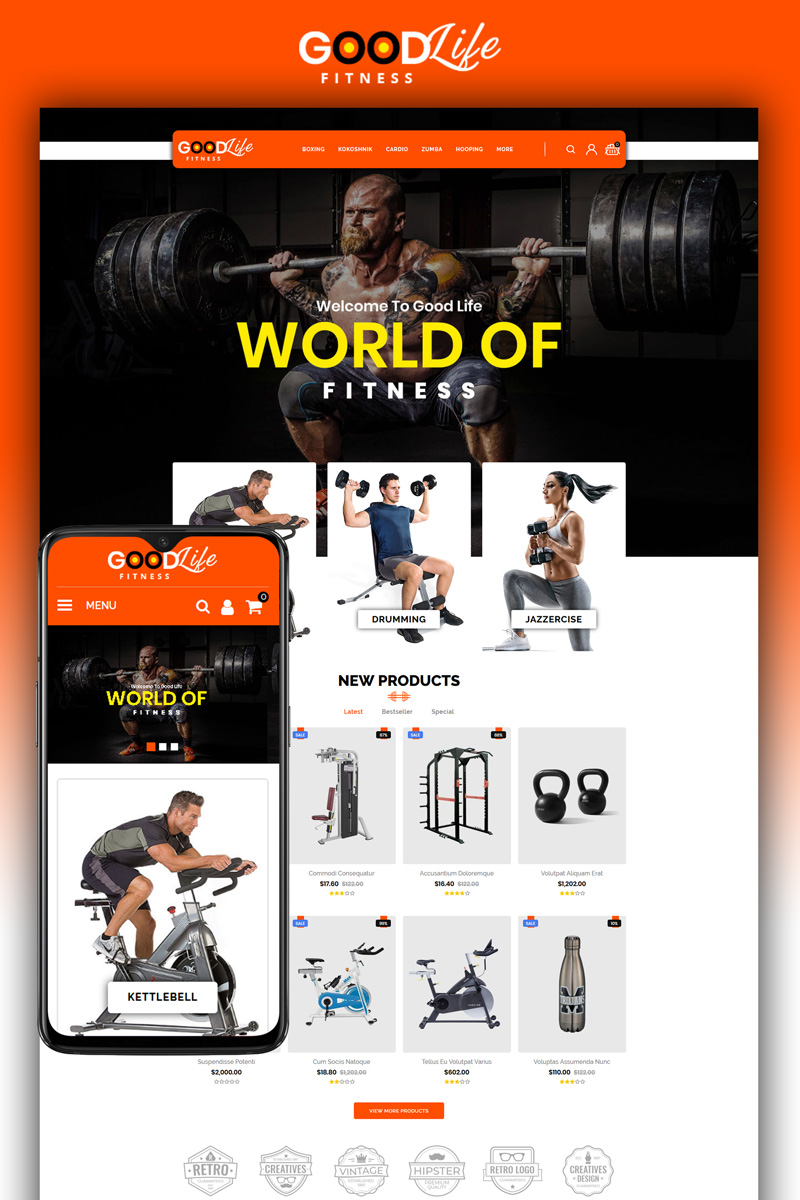 GoodLife Fitness - Online Store OpenCart Template