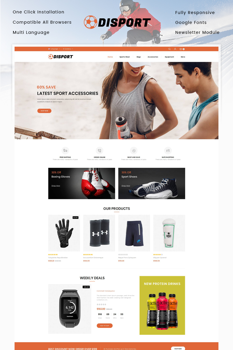 Disport - Sports Accessories Store OpenCart Responsive Template
