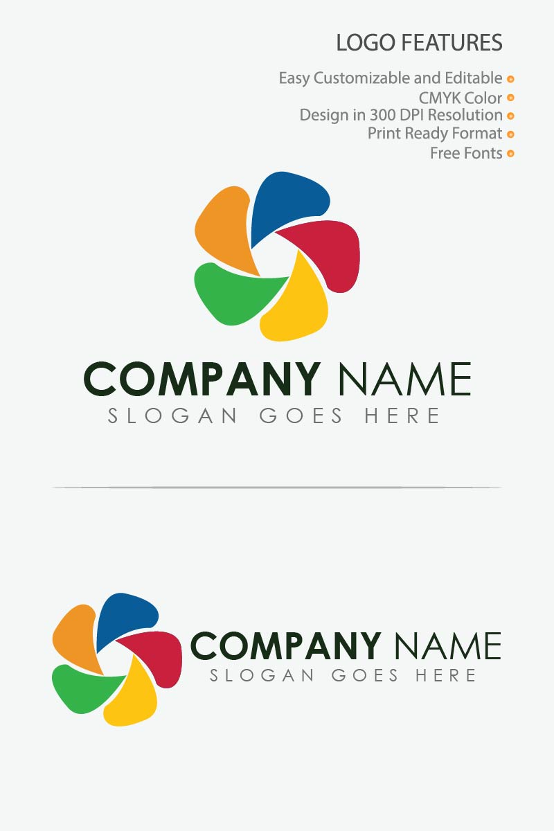 Colorful  Geometric Shape Logo Template