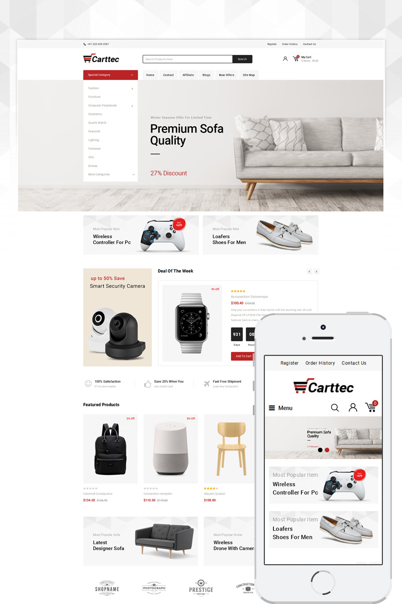 Carttec Accessories Store OpenCart Responsive Template