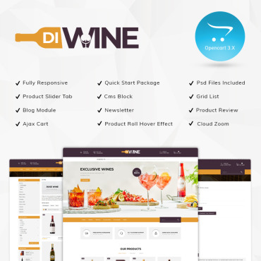Winestore Beershop OpenCart Templates 80947