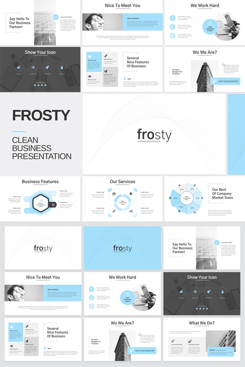 Frosty Clean PowerPoint template
