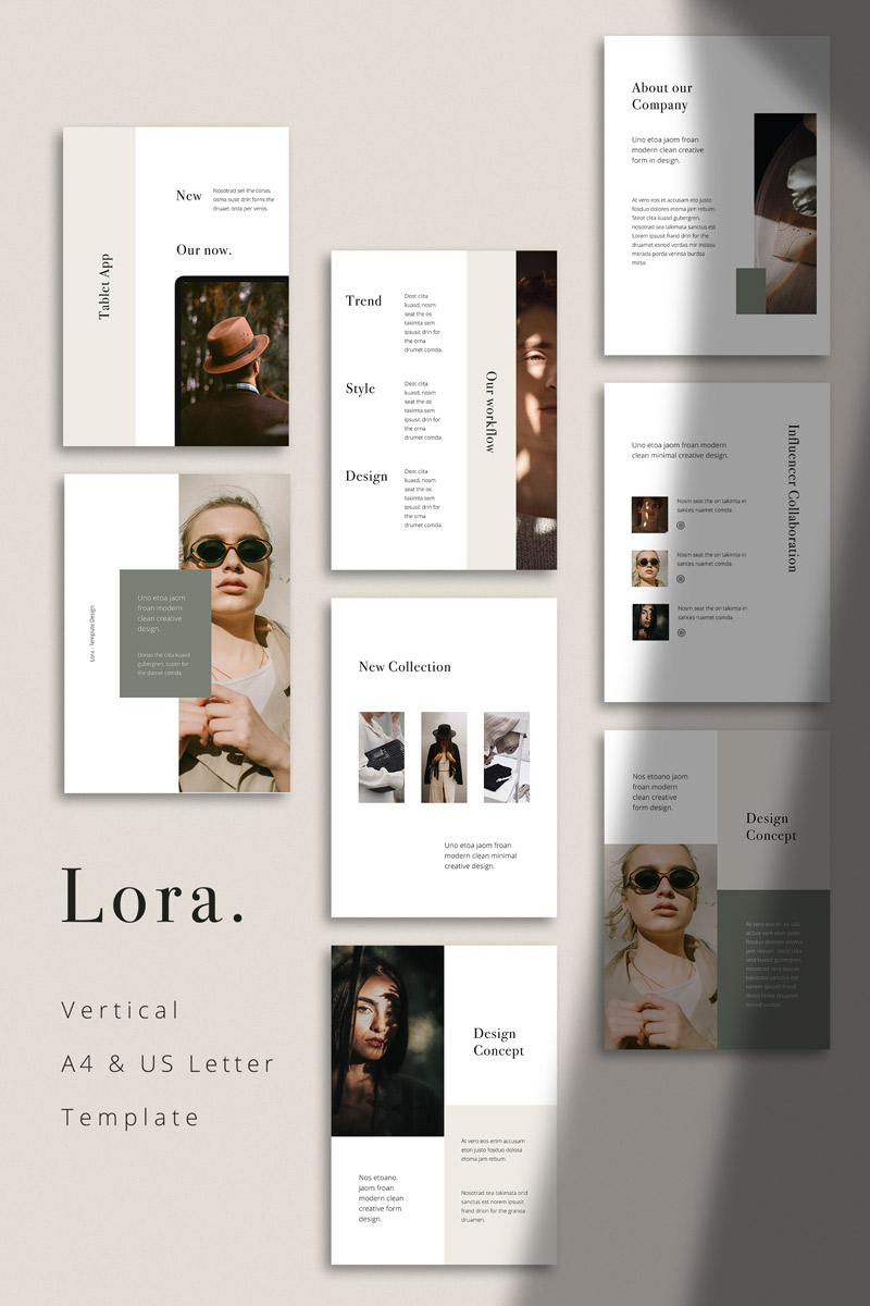 LORA - Vertical A4 + US letter PowerPoint template