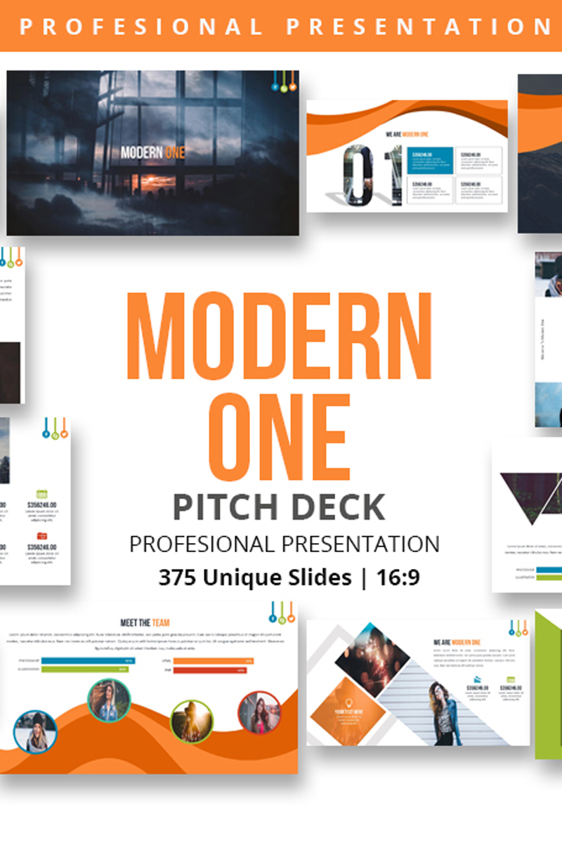 Modern One Pitch Deck PowerPoint template