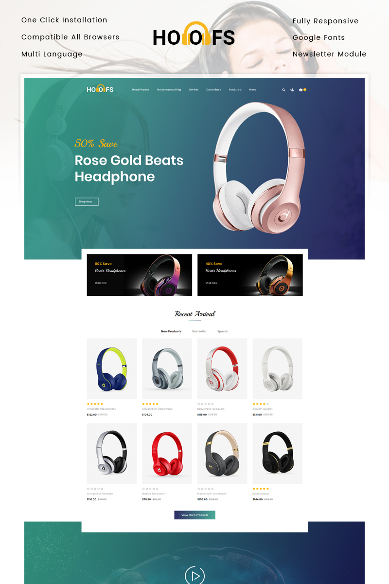 Hoofs - Headphone Store OpenCart Responsive Template