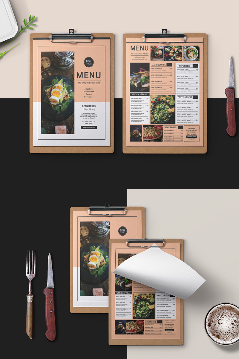 Restaurant Food Menu Flyer - Corporate Identity Template