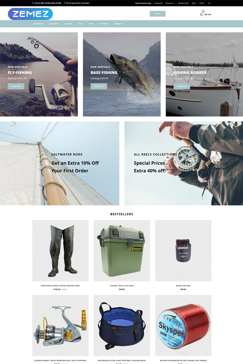Siltic - Fishing Tackle E-commerce Modern OpenCart Template
