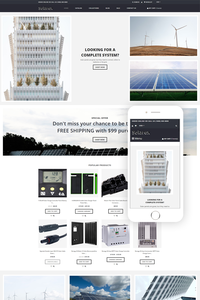Solarex - Solar Energy Multipage Clean Shopify Theme