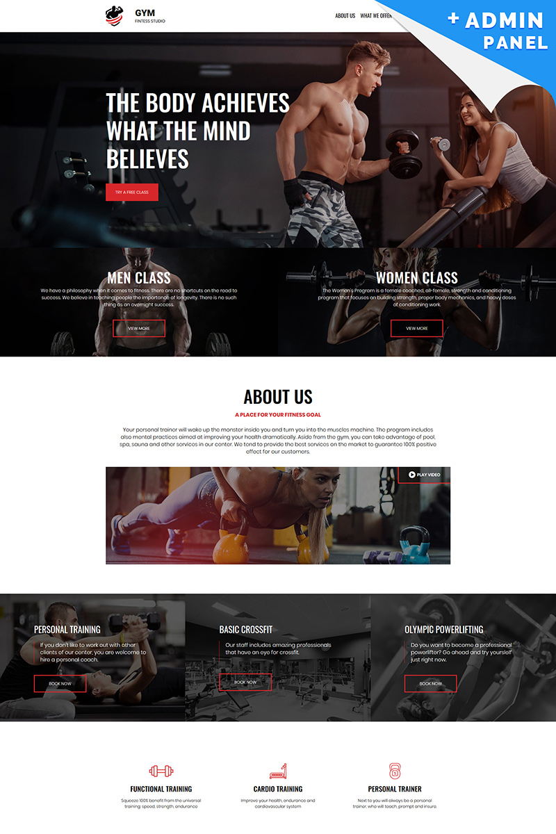 Gym - Fitness Studio Landing Page Template