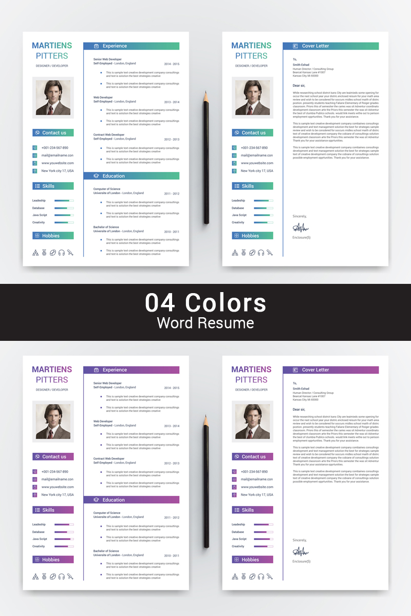 Martiens Pitters Modern Resume Template