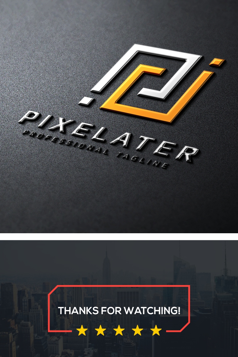 Pixelater P Letter Logo Template