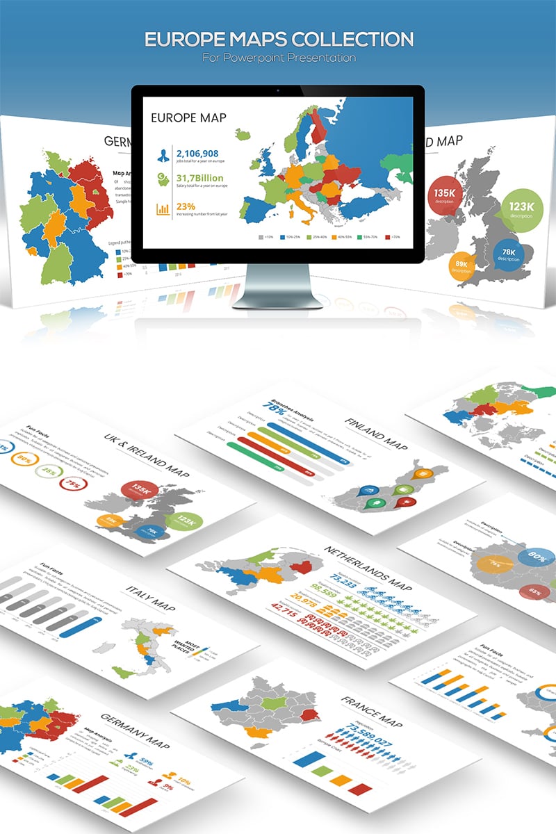 Europe Maps Collection for PowerPoint template