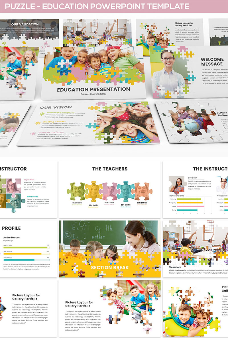 Puzzle - Education PowerPoint template