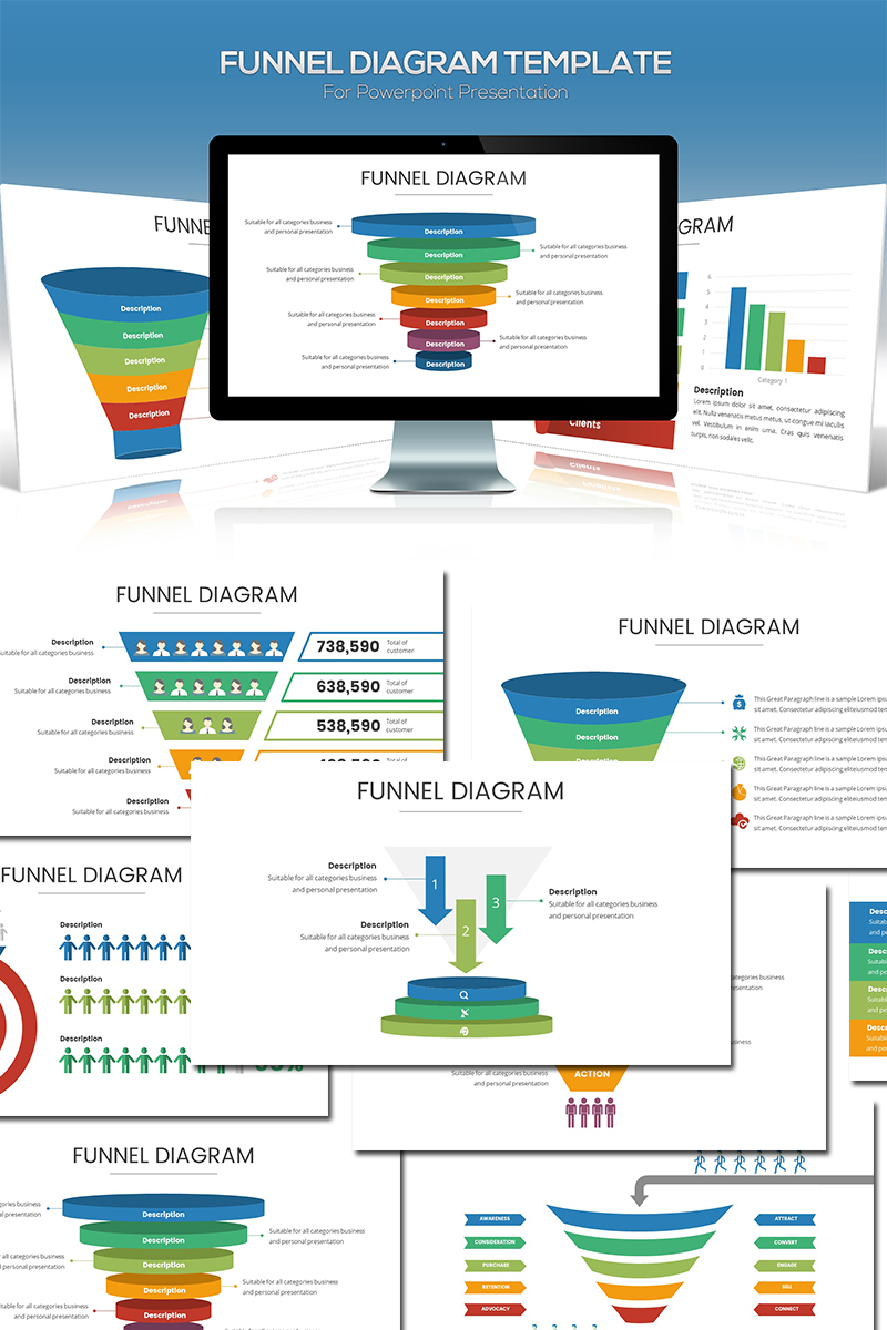Funnel Chart Template for PowerPoint template