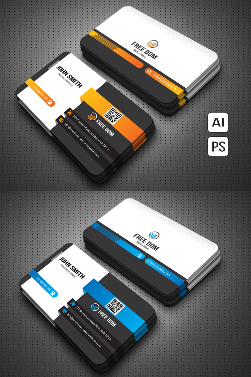 Free Dom Professional Business Card - Corporate Identity Template