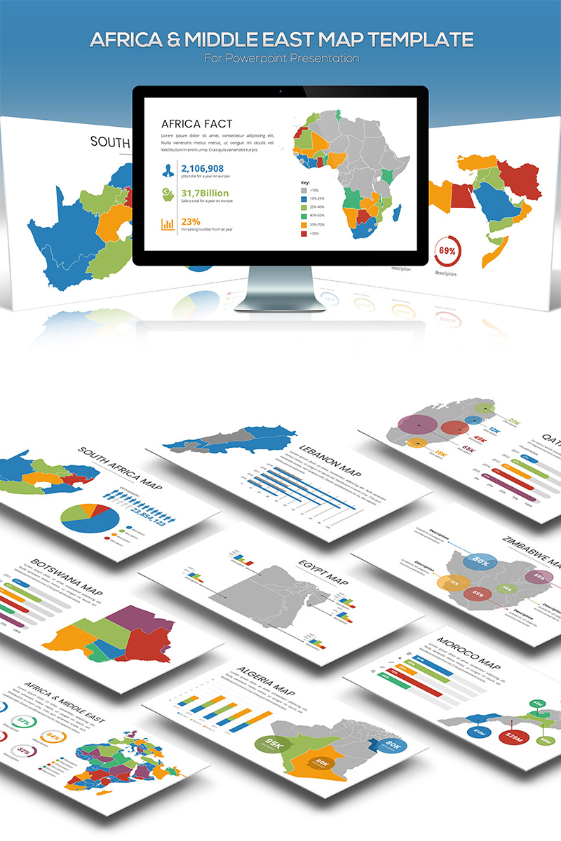 Africa & Middle East Maps PowerPoint template
