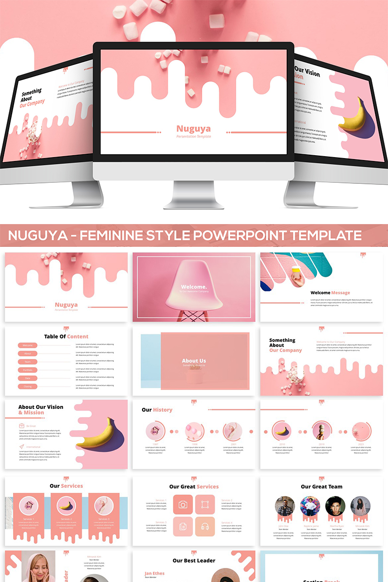 Nuguya - Feminine Style PowerPoint template