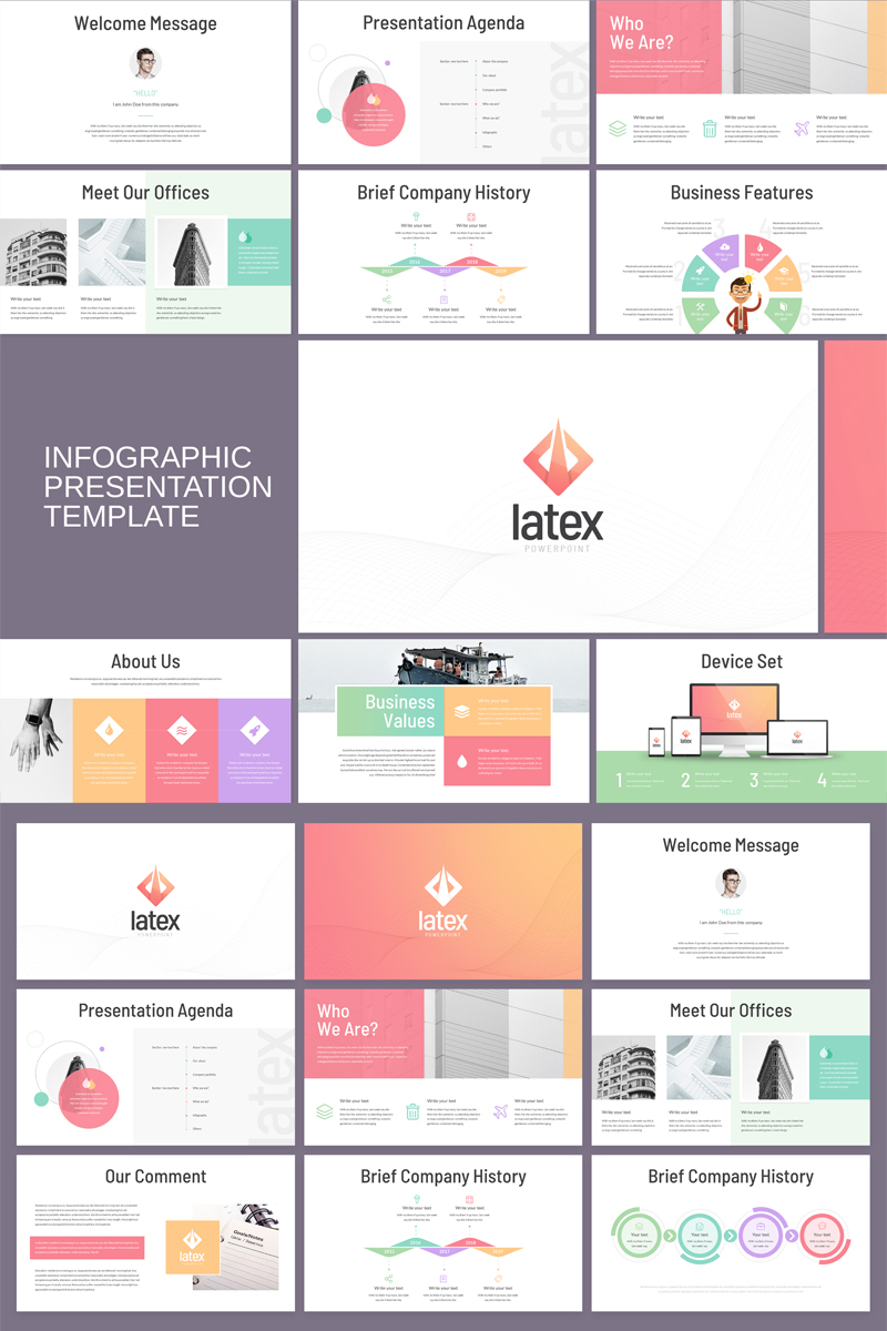 Latex - Business Infographic PowerPoint template